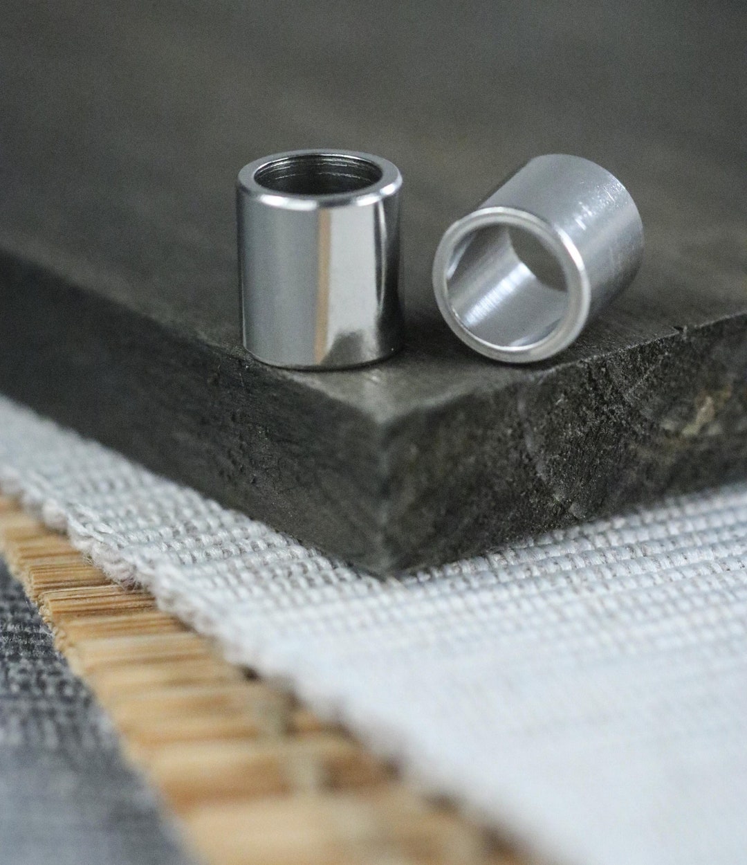 Stainless Steel Metal Tube Spacer Beads 20 Pieces 8.5mm X 8mm Hole 6mm