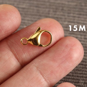 Stainless Steel 24K Gold Plated Metal Lobster Clasps 10 Pieces CHOOSE 9mm 10mm 11mm 13mm 15mm F1 image 3