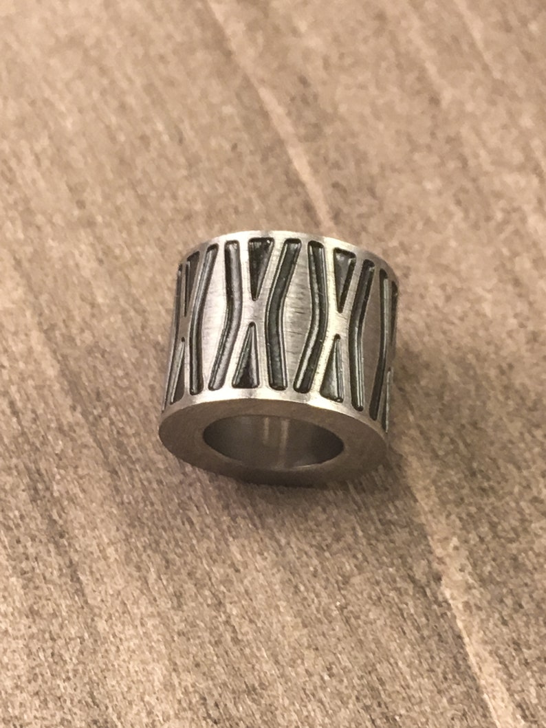 Barrel 13mm x 8mm Silver Spacer Beads Hole 5mm Stainless Steel Lot of 5 Tube