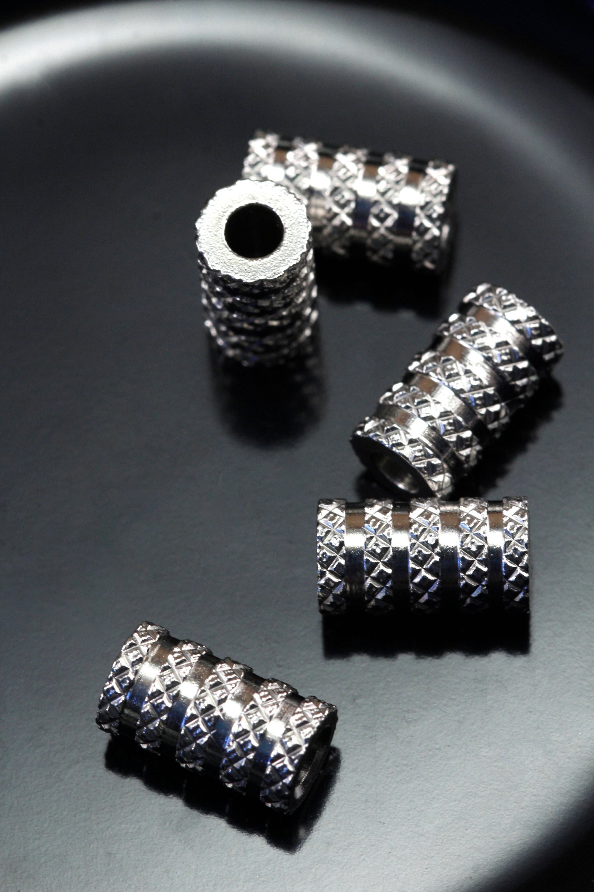 Stainless Steel Lot of 10 Grooved Tube Column Spacer Beads 8mm x 6mm Hole 6mm Stainless Steel Lot of 10 Grooved Tube Column Spacer Beads 8mm x 6mm Hole 6mm