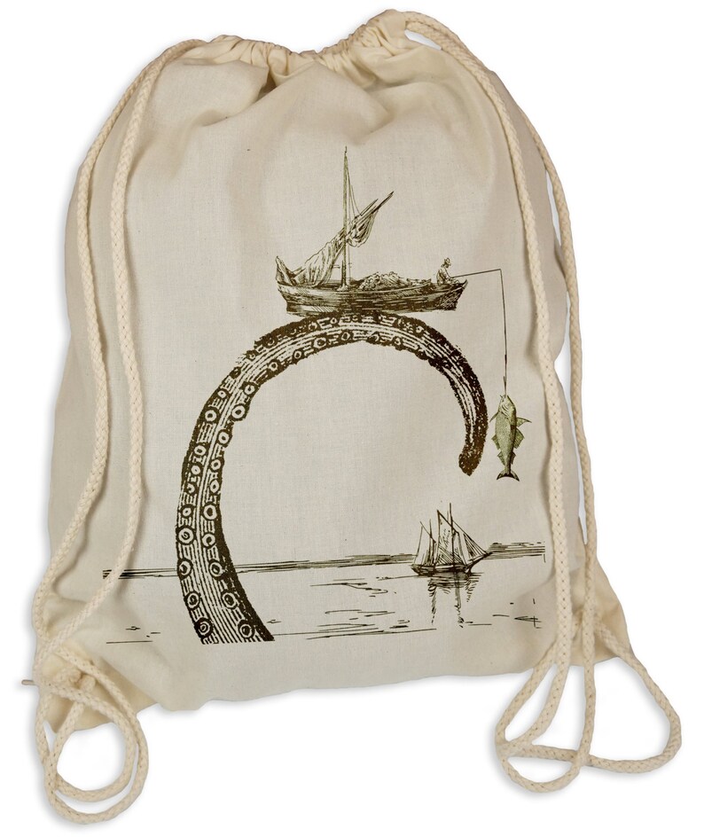 tote bag hipster sport bag backpack bag angler fishing Octopus squid giant squid squid Gymsac gym bags Octopus