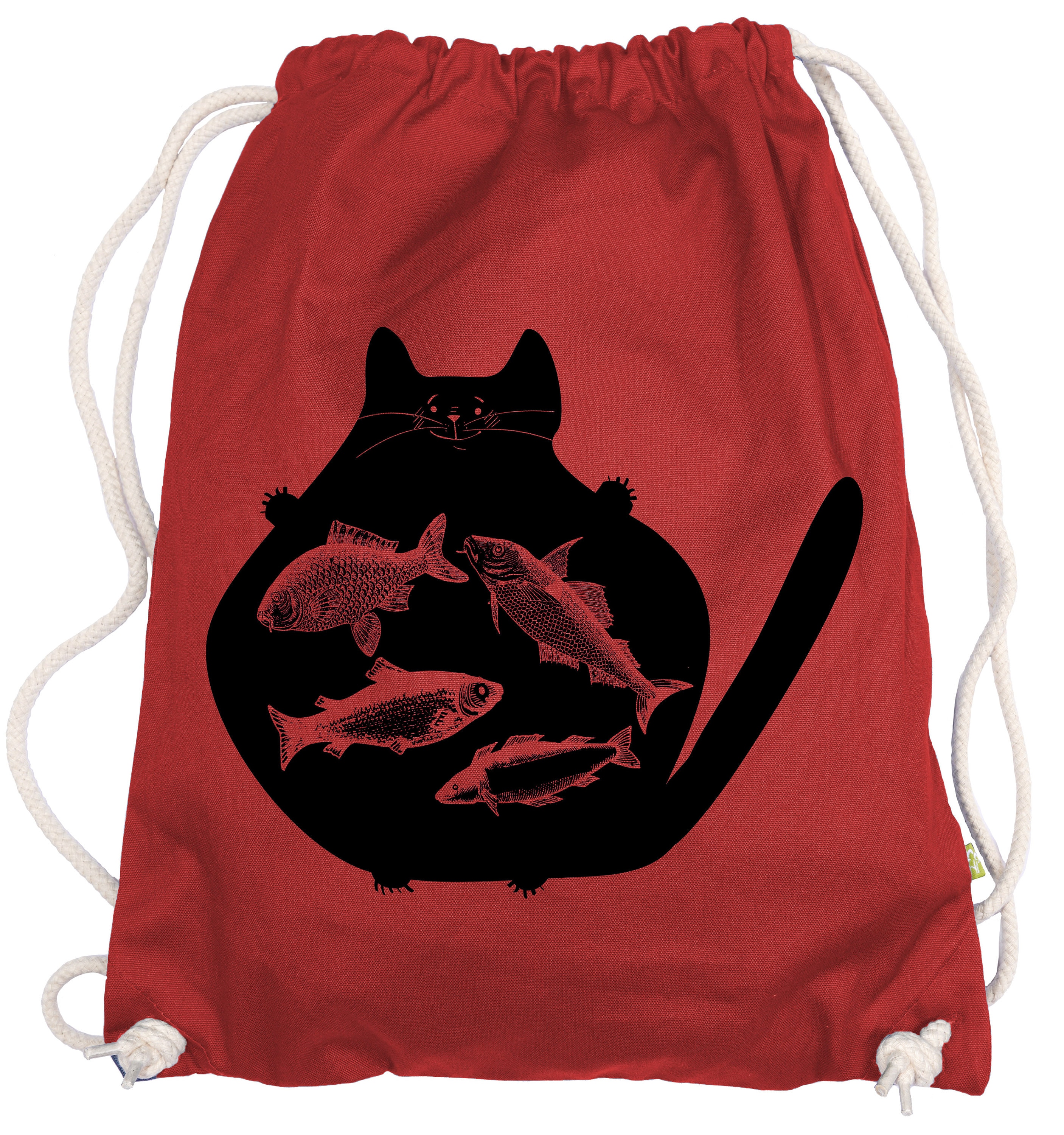 Ma2ca® Octo Fishing Turnbeutel - Baumwoll-Rucksack Mit Angel-Motiv, Ca. 37x47 Cm
