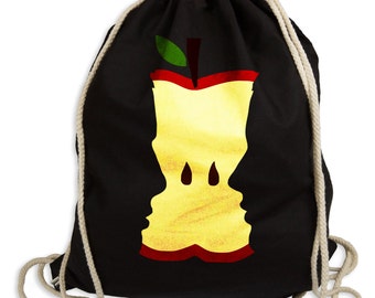 Apfel Faces - Gymsac Turnbeutel - Stoffbeutel Hipster Sportbeutel Rucksack Love Liebe Tasche