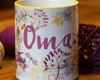 Oma Flowers Tasse / Kaffeetasse Kaffeebecher