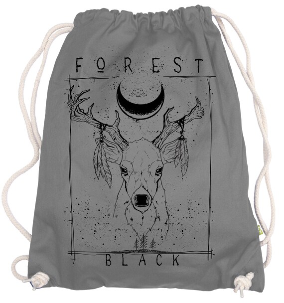 Deer Forrest Turnbeutel – Stoffbeutel Mit Hirsch-Druck, 12 Liter, 36x45 Cm, 100% Baumwolle