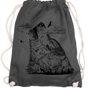 Ma2ca® Wolf Mountain Berge Gymsac Gym Bag Cloth Bag Bag Hipster Sports Bag Backpack Printed image 1