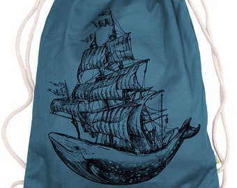 Ma2ca® - Whaleship Wale Wal Schiff Sac de gym gym - Sac en tissu Sac Hipster sac de sport imprimé sac à dos