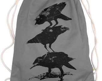 Ma2ca® - Crow Crow Crows Gymsac Gymsac Gym Bag - Cloth Bag Bag Hipster Sports Bag Backpack Printed Bird Birds