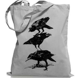 Crows Crow Crow Crows Birds Bird Jute Bag Gym Bag - Fabric Bag Hipster Sports Bag Bag Bag with Motif Printed Tote Bag