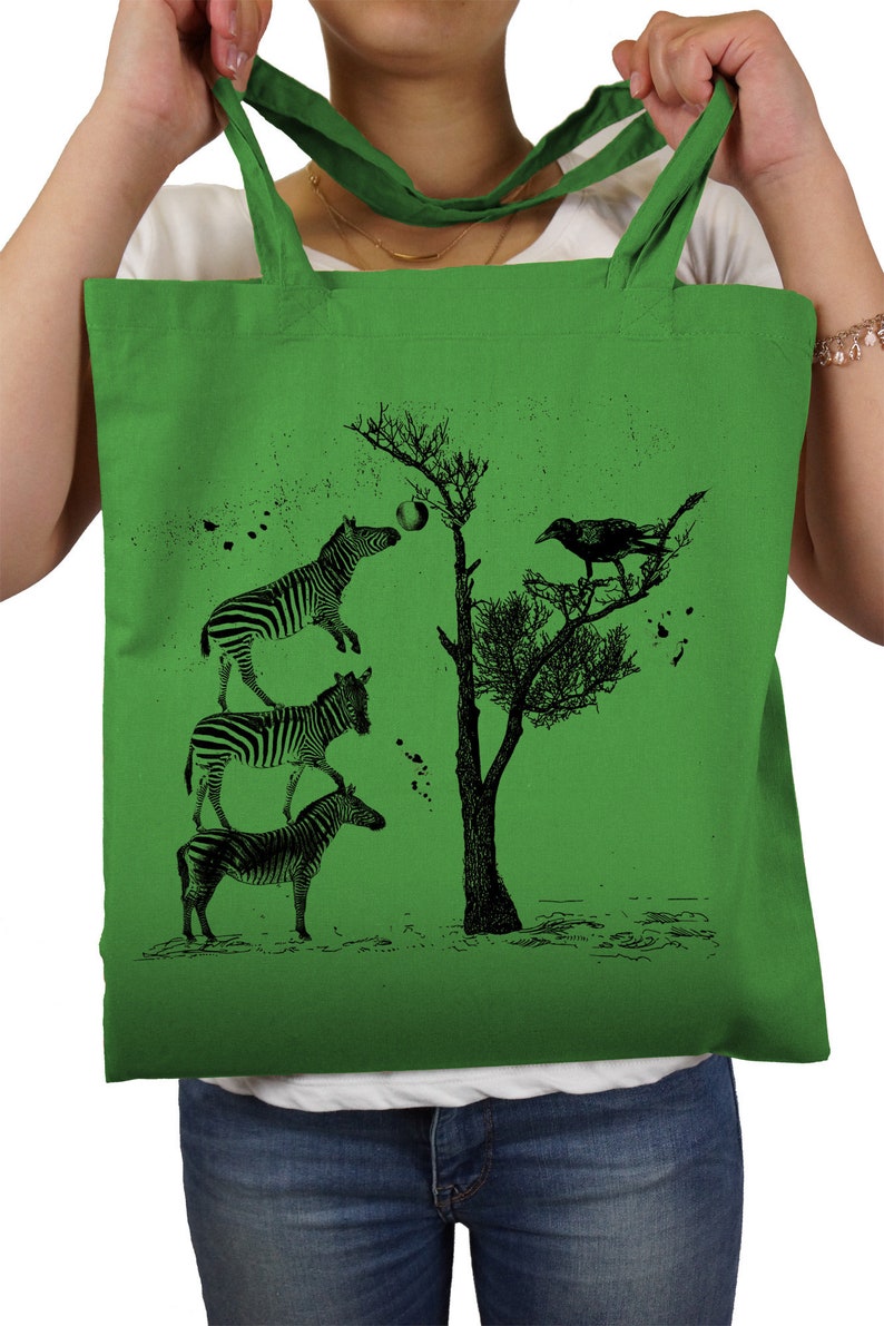 Crow Zebra Fabric Bag