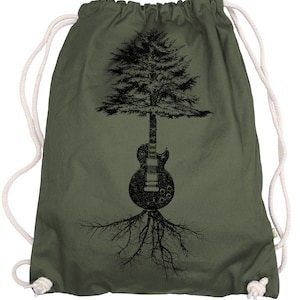 Ma2ca® - Guitar Tree Gitarre Gitarrenbaum Gymsac Turnbeutel - Stoffbeutel Tasche Hipster Sportbeutel Rucksack bedruckt