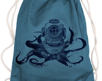 Ma2ca® - Octodiver Octopus Divers Diving Gymsac Gymsac Gym Bag - Cloth Bag Bag Hipster Sports Bag Backpack Printed