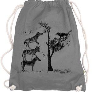 Ma2ca® - Zebra Apple Tree Gymsac Turnbeutel - Stoffbeutel Tasche Hipster Sportbeutel Rucksack bedruckt Crow Krähe
