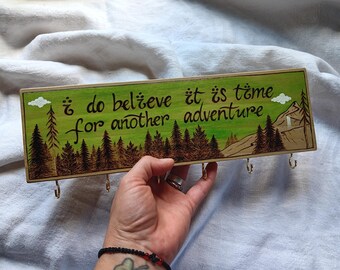 Ready For Another Adventure Bilbo Quote Wall organizer Key holder Hobbit Organizer LOTR decor Tolkien lover gift