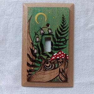 1 skydd för vippströmbrytare Unik träblommig strömbrytarplatta Eldflugor ljusdekor Eldflugor funktionell konst Nyckfullt skydd för strömbrytare