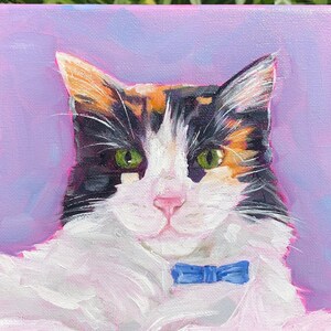 Peinture à l'huile artisanale personnalisée de votre chat bien-aimé - Un cadeau sincère pour la personne que vous aimez.