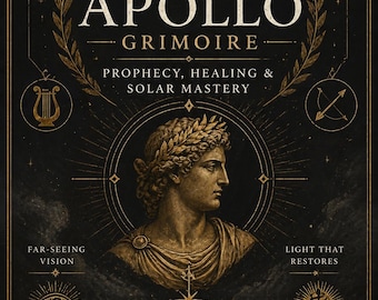 Grimorio di profezia e guarigione del dio greco Apollo / Potere di padronanza solare / Accademia Terra Incognita