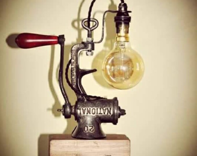 Vintage Meat Grinder Lamp Etsy