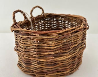 panier à vélo vintage en saule tressé à la main