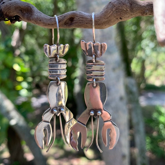 Sterling Silver Anne Harvey Lobster Earrings