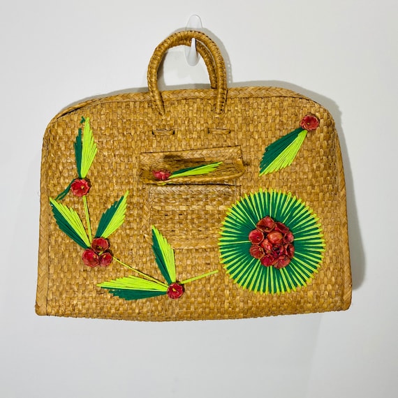 Vintage Tropical Farmers Market Tote Beach Bag boho