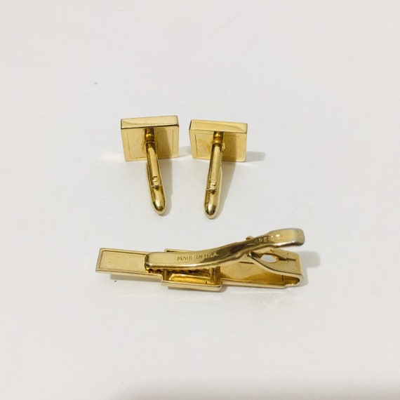 Vintage Speidal Goldtone Cufflinks and Tie Bar Mo… - image 2