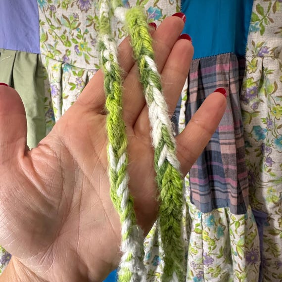 Vintage Handmade Patchwork Drawstring Maxi Midi S… - image 2