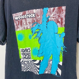 1989 Anniversary Woodstock Tee T-Shirt 3 days of Peace and Music Festival 80s
