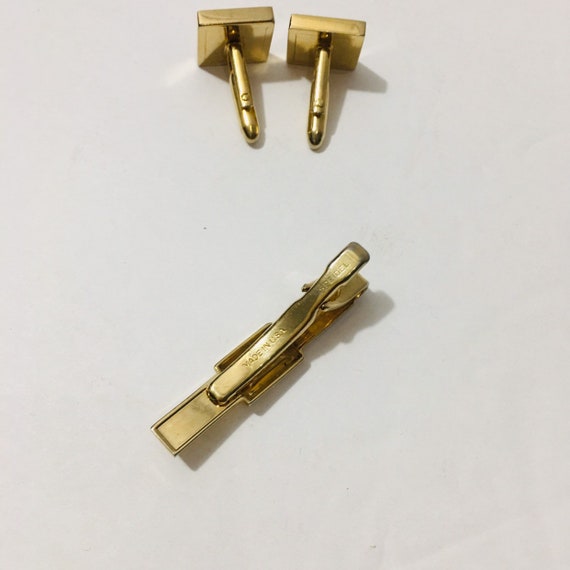 Vintage Speidal Goldtone Cufflinks and Tie Bar Mo… - image 3