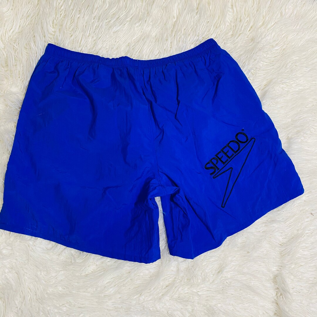 Vintage Y2K Mens Speedo Swim Trunks Blue Etsy