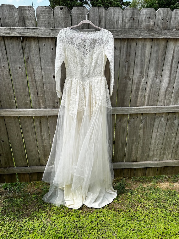 Vintage 1970s Ivory Chiffon Maxi Wedding Dress main image 1