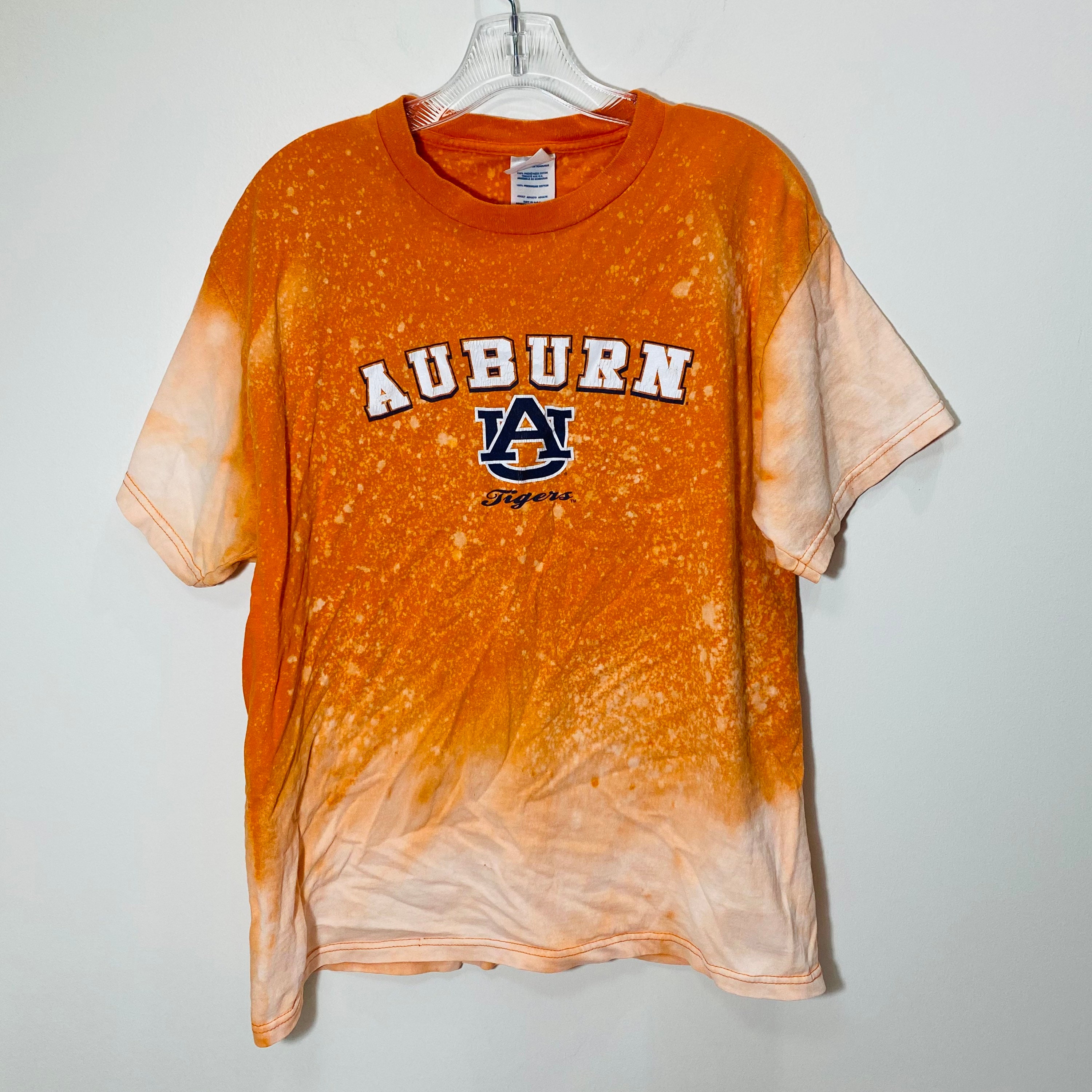Auburn University Tigers Custom Distressed Bleached Graphic T-Shirt Large War Eagle, image size:3000x3000