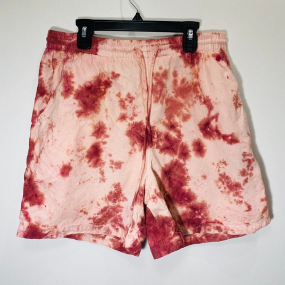 Vintage Drawstring Shorts Tie Dyed Hand Dyed Upcy… - image 1