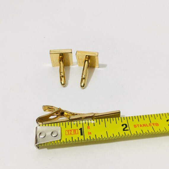 Vintage Speidal Goldtone Cufflinks and Tie Bar Mo… - image 4