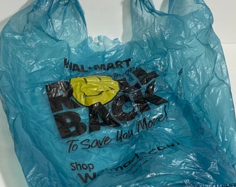 90s or Y2K Blue Smiley Walmart Bags Lot of 4 Collectible Shopping Grocery Bags Etsy