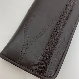 Vintage Bi Fold Wallet Brown sheepskin Womens 80s accessories