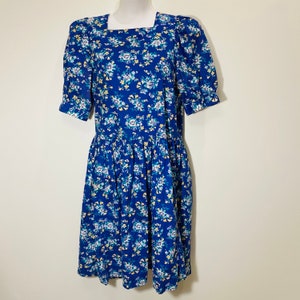Vintage Laura Ashley Great Britain Jumper Puff sleeveDress US 10 Floral Prairie Cottage Core