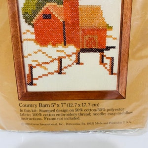 Kit Broderie Vintage Caron Hibou 5x7 1977 - Made In USA, Neuf