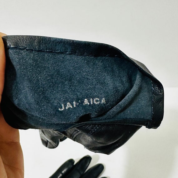 Women's Vintage Driving Gloves Leather Black Size… - image 4