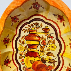 Vintage Daher Round Metal Tray Orange Decor Eclectic Boho 70s 80s Hippie