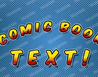 Superhero Clipart, Comic Book Letters Font, Marvel style clipart, Printable Pop Art letters Scrapbooking PNG Digital Text INSTANT DOWNLOAD