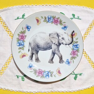Vintage elefant desserttallrik