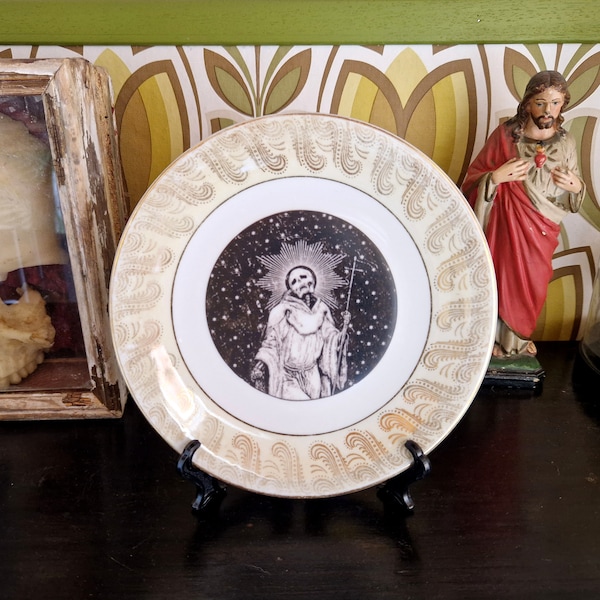 Saint Death on Vintage Side Plate