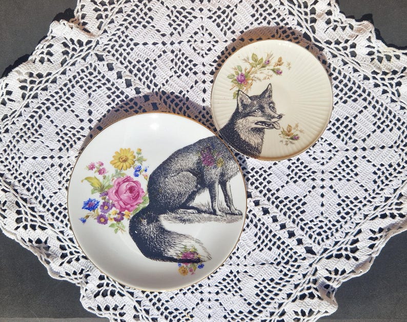 Set of 2 Mismatch Side Plates Fox image 1