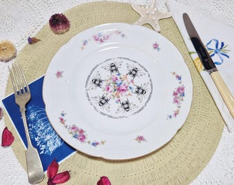 Bees Vintage Dinner Plate