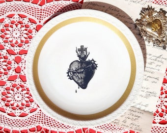 Ex Voto Heart Vintage Dinner Plate