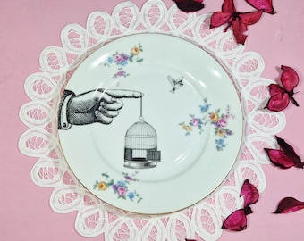 Bird out of Cage Vintage Side Plate