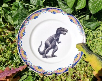 T-Rex Dinosaur Vintage Side Plate Limoges