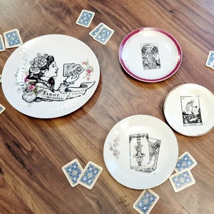 Set Piattini Vintage Cartomante Tarocchi Veggente