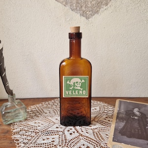 Antique Poison bottle Apothecary Pharmacy, druggist, medical oddity, vintage curiosity